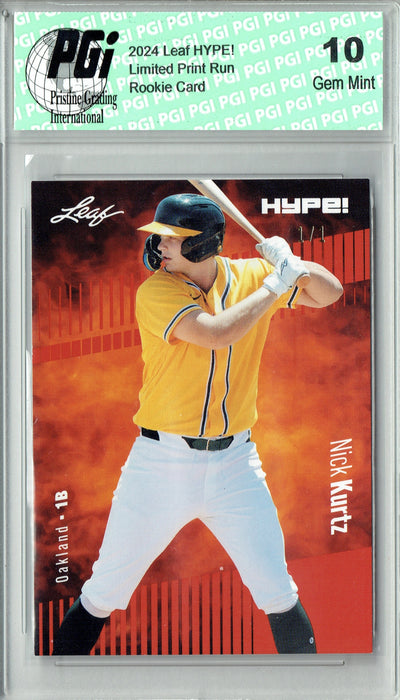 Nick Kurtz 2024 Leaf HYPE! #149 Masterpiece 1 of 1 Rookie Card PGI 10