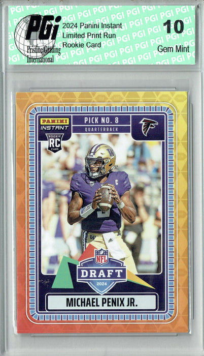 Michael Penix Jr. 2024 Panini Instant #NFLDN-14 Draft Night Rookie Card PGI 10