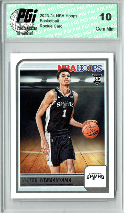 Victor Wembanyama 2023 NBA Hoops #277 San Antonio Spurs Rookie Card PGI 10
