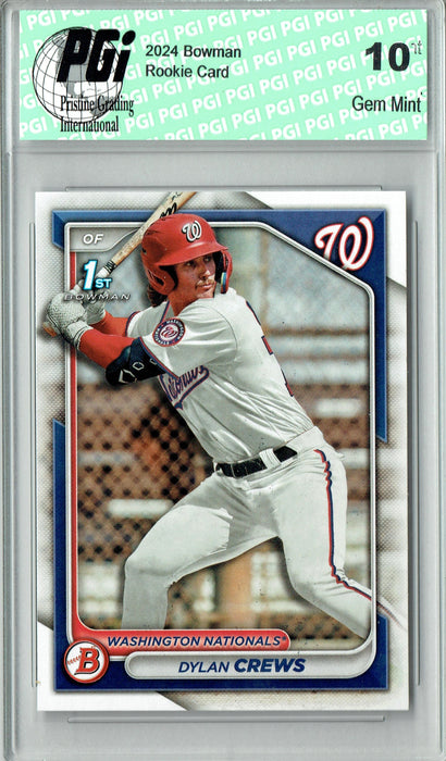 Dylan Crews 2024 1st Bowman #BP-23 Washington Nationals Rookie Card PGI 10