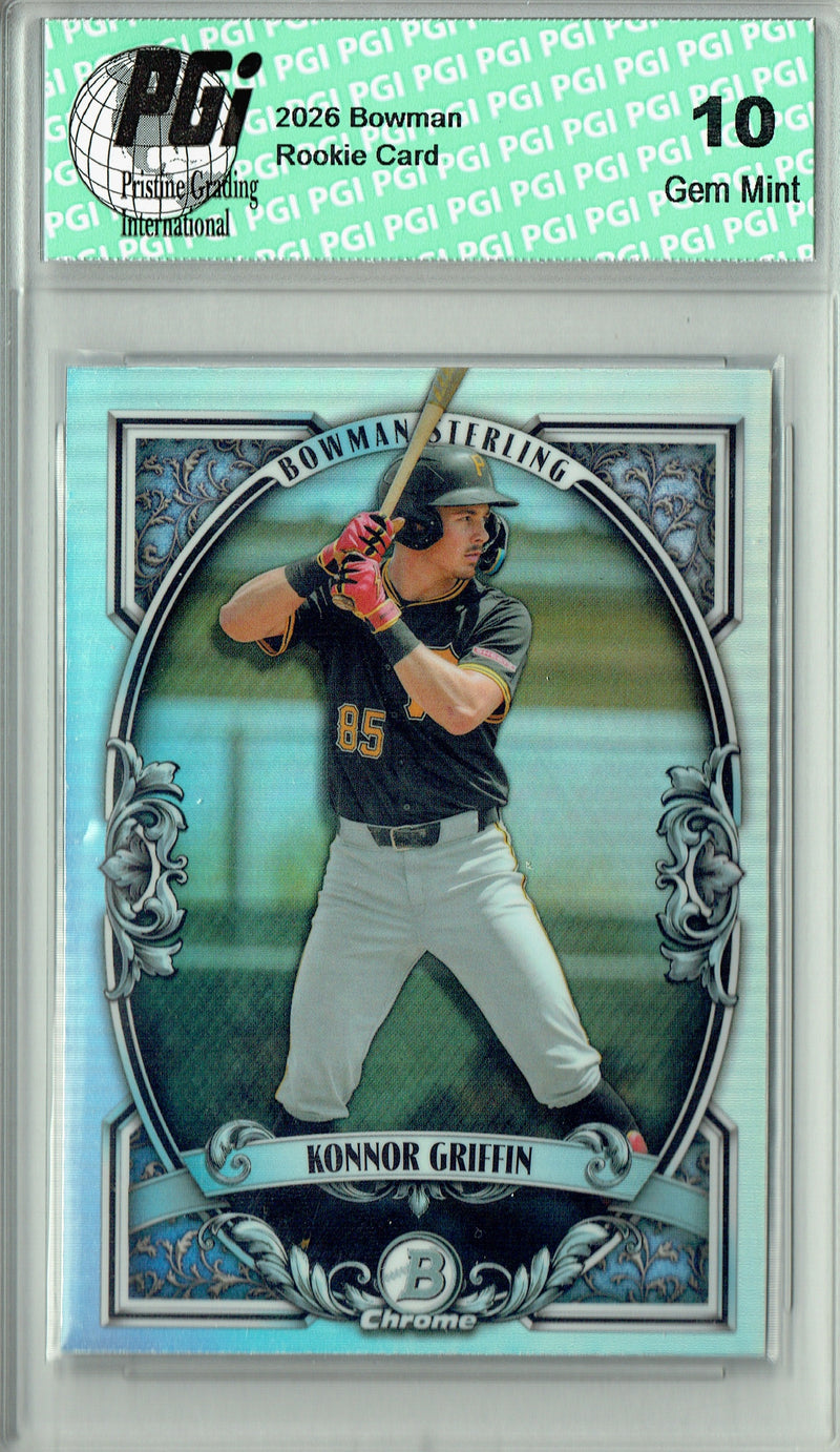 Konnor Griffin 2026 Bowman Chrome #BST-7 Sterling Refractor Rookie Card PGI 10 Gem Mint