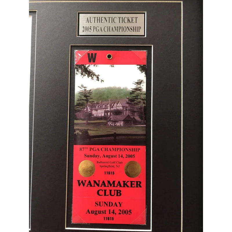 Phil Mickelson Framed Authentic 2005 PGA Championship Ticket Collage COA Golf