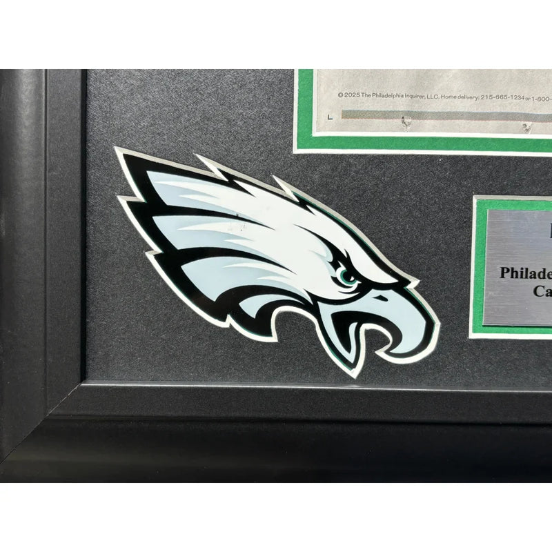 Philadelphia Eagles Super Bowl 59 Champs Confetti Framed Inquirer Newspaper LIX