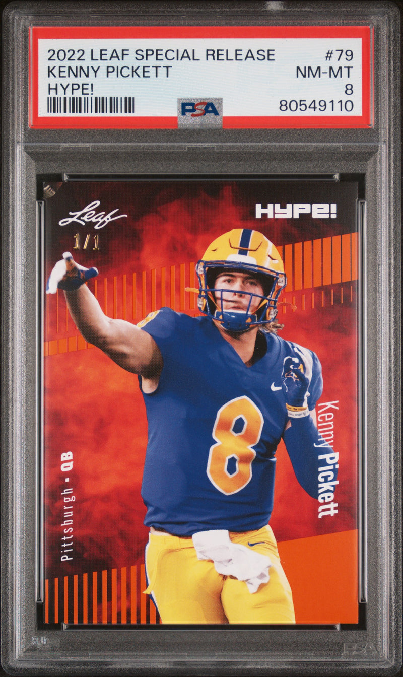 Kenny Pickett PSA 8 2022 Leaf Hype! #79 Orange Masterpiece 1/1 Rookie Card Philadelphia Eagles