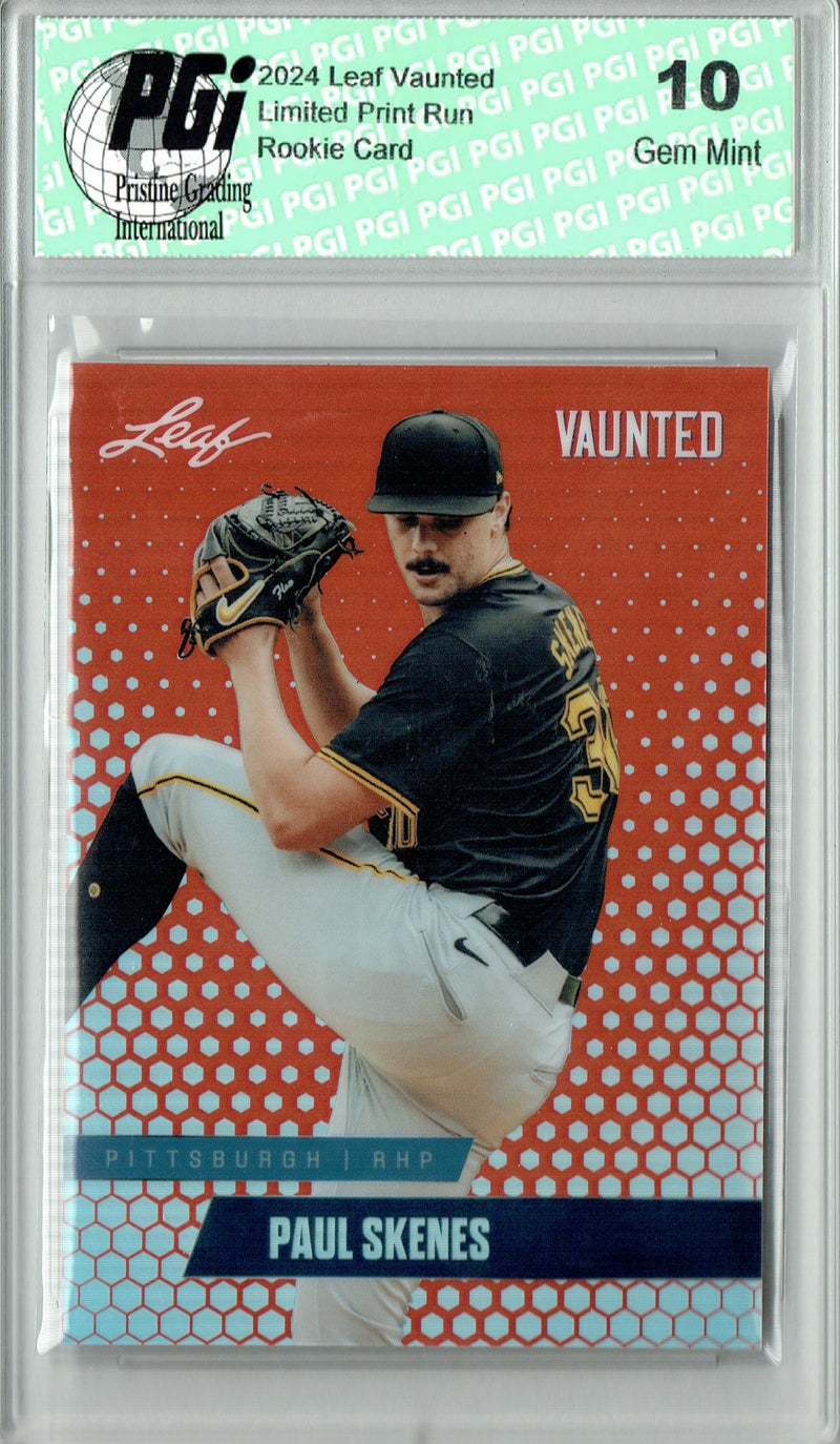 Paul Skenes 2024 Leaf Vaunted Metal #VM-13 Red Only 2 Made Rookie Card PGI 10
