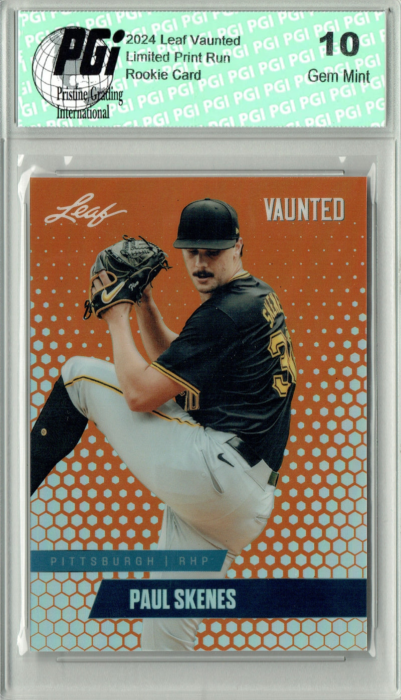 Paul Skenes 2024 Leaf Vaunted Metal #VM-13 Orange Only 3 Made Rookie Card PGI 10