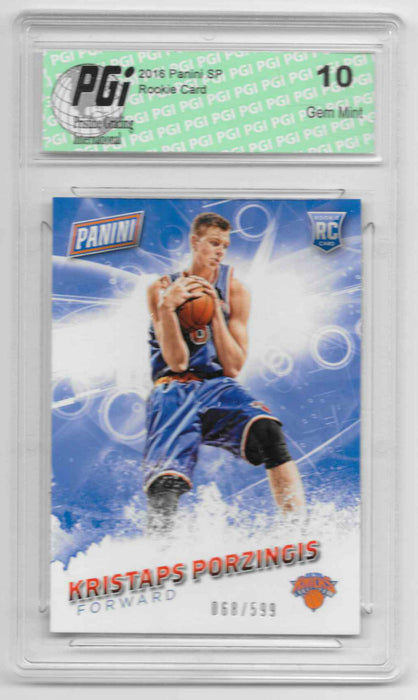 Kristaps Porzingis 2016 Panini SP #59 SP, 599 Made Rookie Card PGI 10