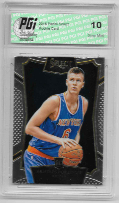 Kristaps Porzingis 2015 Panini Select Rookie Card #17 PGI 10 Knicks