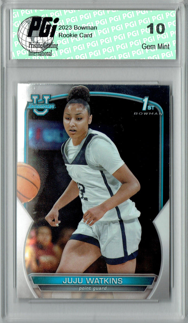 JuJu Watkins 2023 Bowman University Chrome #43 1st USC Rookie Card PGI 10
