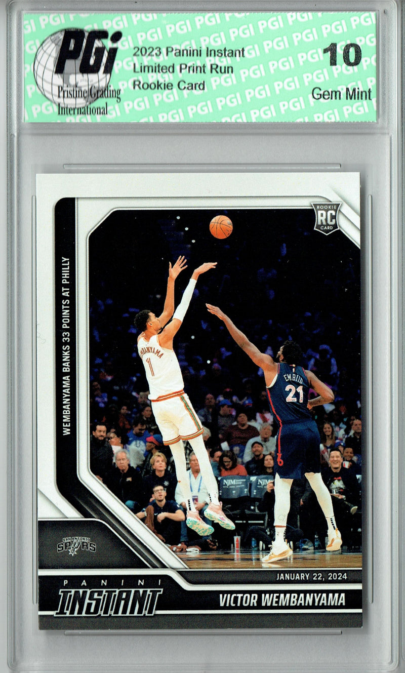 Victor Wembanyama 2023 Panini Instant #267 33 Points v Philly Rookie Card PGI 10