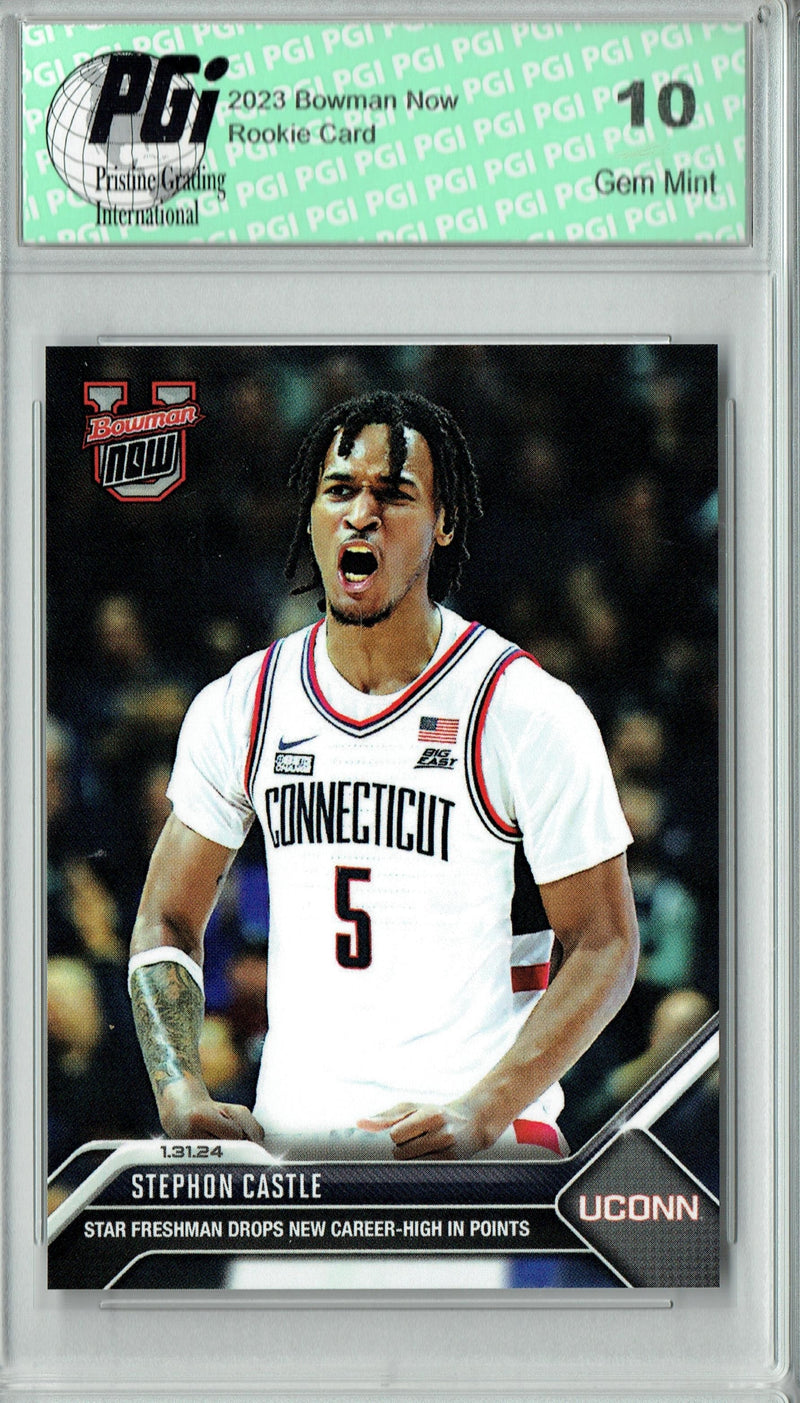 Stephon Castle 2024 Bowman University Now #42 Career High Rookie Card PGI 10