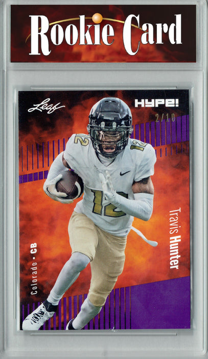 Certified Mint+ Travis Hunter 2024 Leaf HYPE! #157 Purple SP 10 Made Rookie Card Colorado