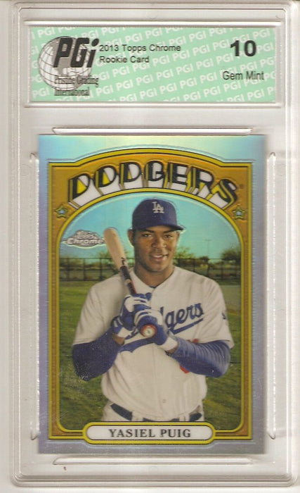 Yasiel Puig 2013 Topps Chrome Retro 1972 REFRACTOR #72c-YP Rookie Card PGI 10