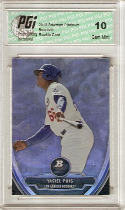 Yasiel Puig 2013 Bowman Platinum #BPP49 Los Angeles Rookie Card PGI 10