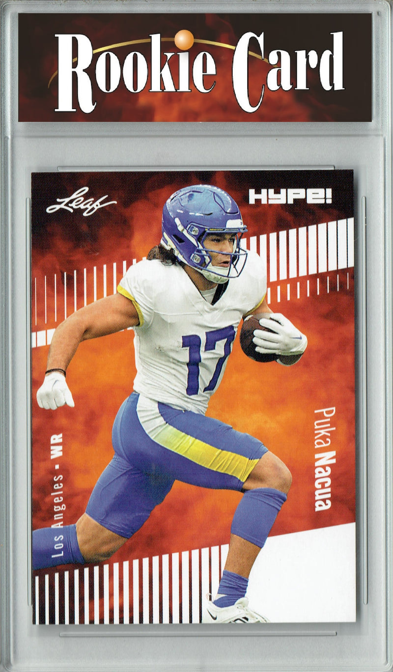 Puka Nacua Rookie Card Los Angeles Football Trading Card 2023 Leaf HYPE! #132A Only 5000 Made!  Certified Mint+