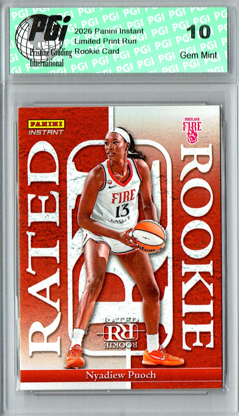 Nyadiew Puoch Rookie Card 2026 Panini Instant #RRR-11 Rated Rookie, PGI 10, Portland Fire Basketball