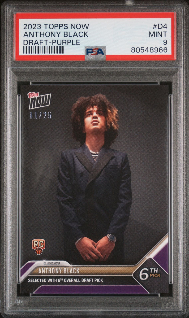 PSA 9 Anthony Black 2023 Topps Now #D4 Purple SP #11/25 Rookie Card