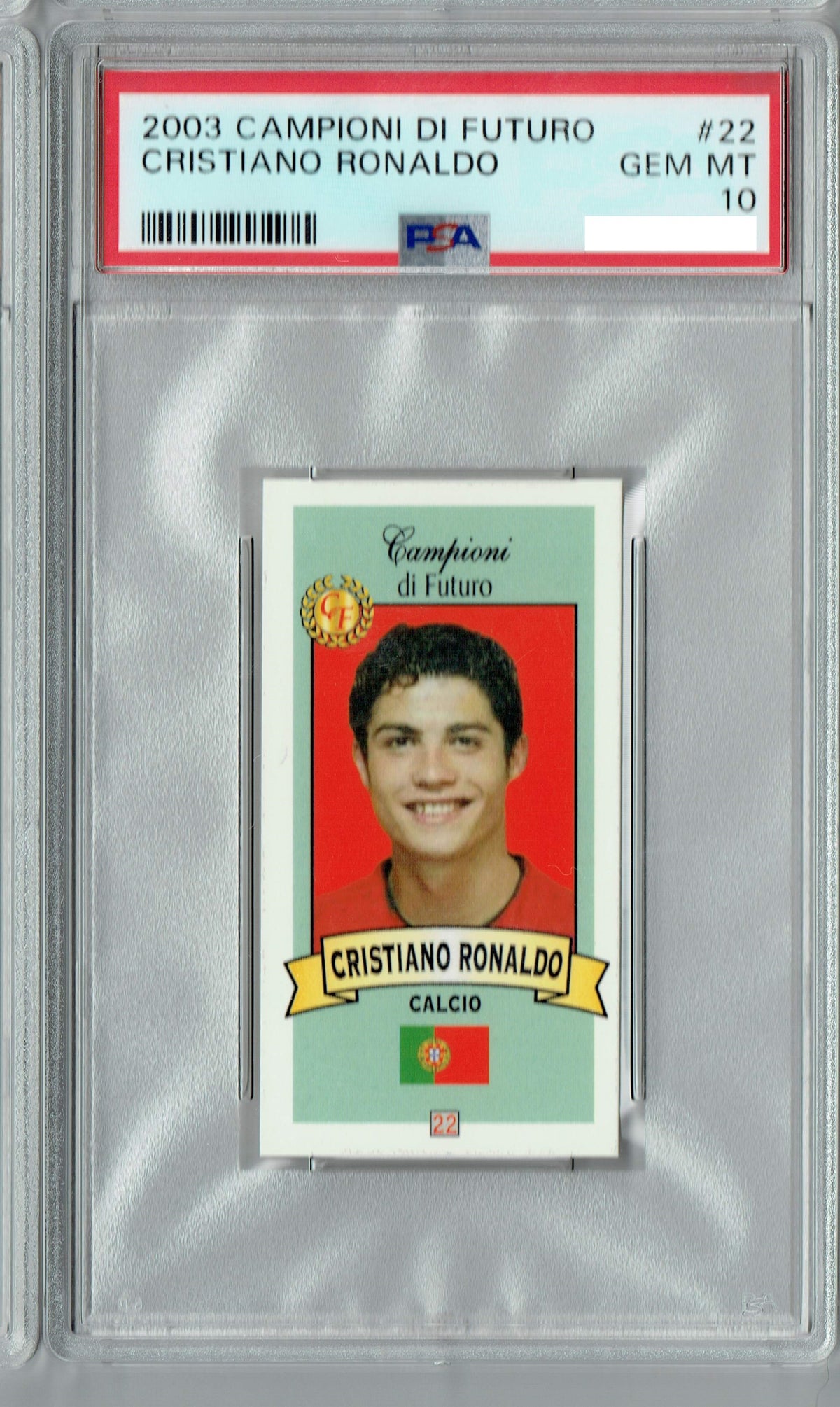 PSA 10 Cristiano Ronaldo 2003 Campioni Di Futuro #22 Rookie Card 