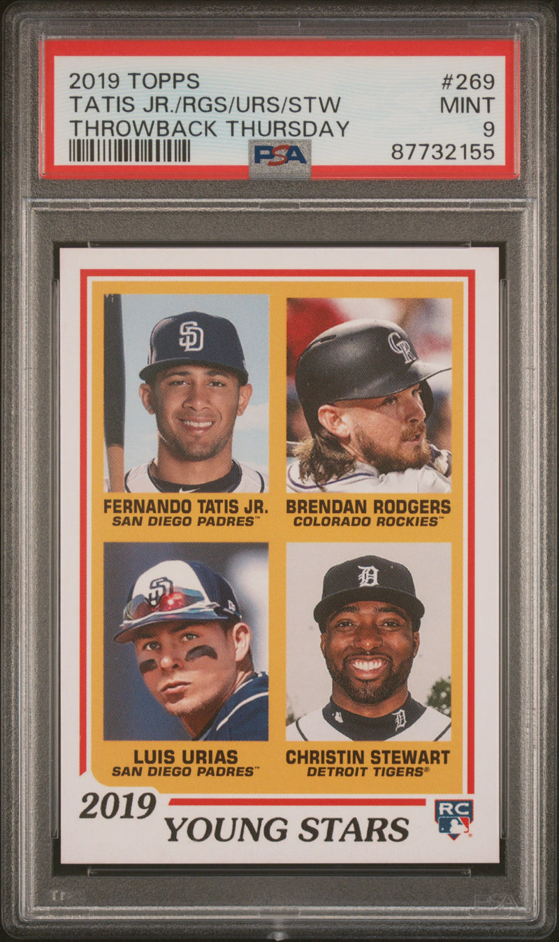 PSA 9 Fernando Tatis Jr. 2019 Topps #269 Throwback Thursday Rookie Card San Diego Padres