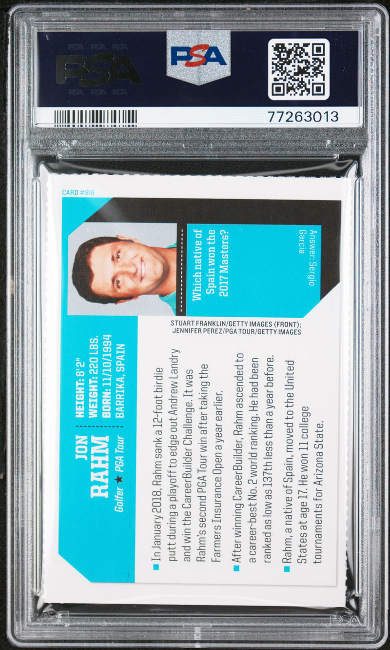 PSA 9 MINT Jon Rahm 2019 S.I. For Kids #816 Rookie Card