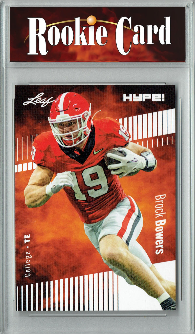 Brock Bowers Rookie Card Las Vegas Football Trading Card 2023 Leaf HYPE! #104 Only 5000 Made!  Certified Mint+