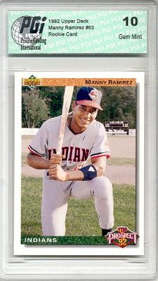 1992 Manny Ramirez Upper Deck Rookie Card PGI 10