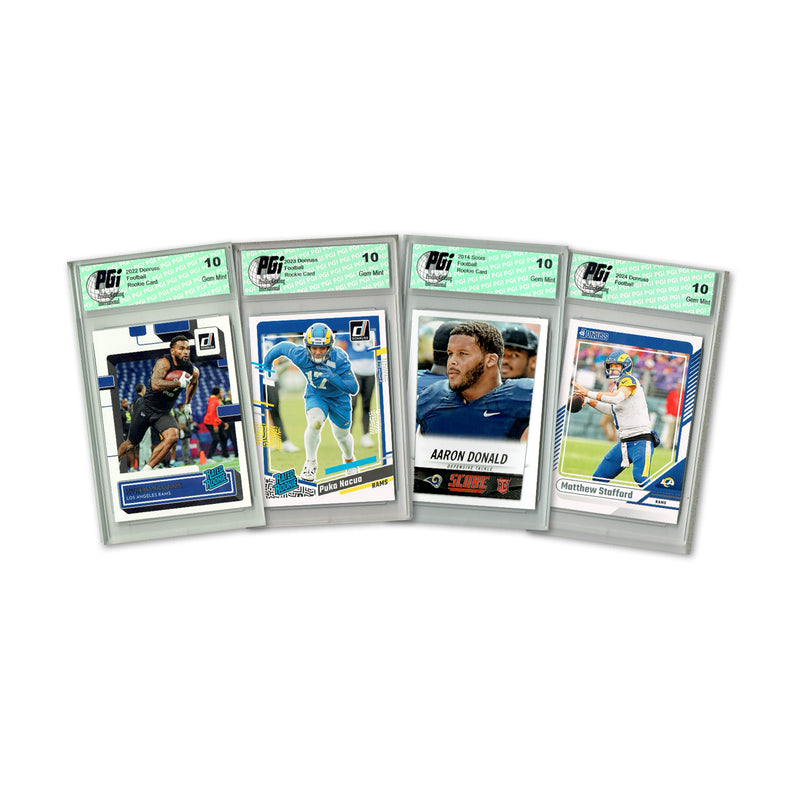 4) Los Angeles Rams PGI 10 Donruss Football 2024 Graded Trading Card Team Set