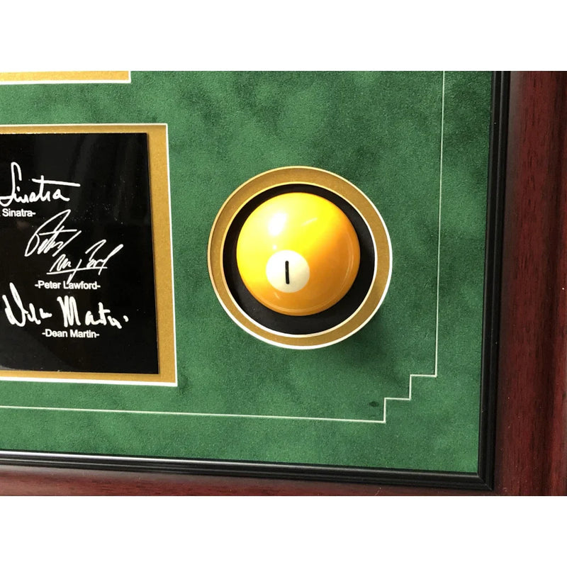 Rat Pack "Oceans 11" Billards Pool Collage W/ Facsimile Autographs Photo Room
