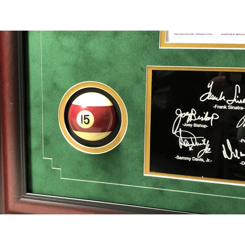 Rat Pack "Oceans 11" Billards Pool Collage W/ Facsimile Autographs Photo Room