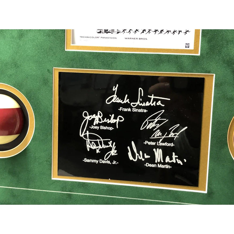 Rat Pack "Oceans 11" Billards Pool Collage W/ Facsimile Autographs Photo Room
