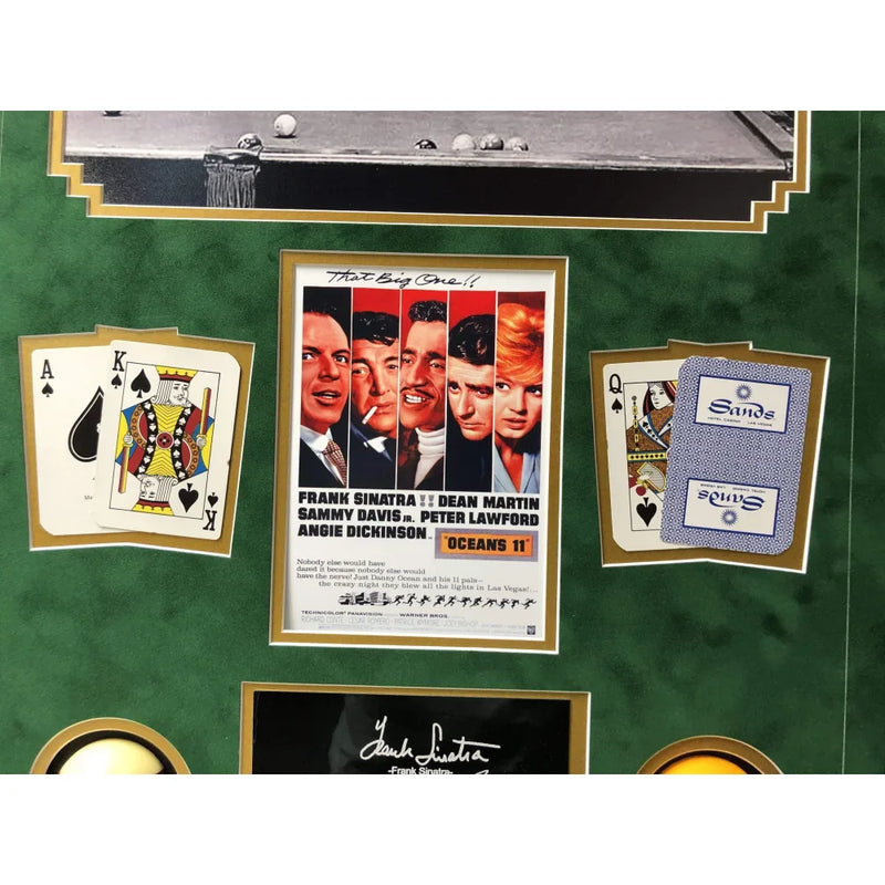 Rat Pack "Oceans 11" Billards Pool Collage W/ Facsimile Autographs Photo Room