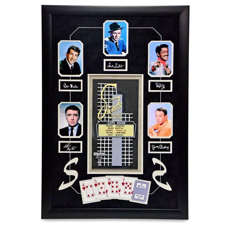 Rat Pack "Sands" Hand Painted Sculpture W/ Facsimilie Autograph Sinatra Davis