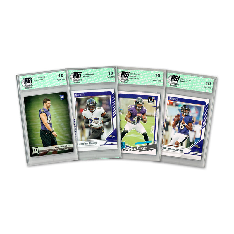 4) Baltimore Ravens PGI 10 Donruss Football 2024 Graded Trading Card Team Set