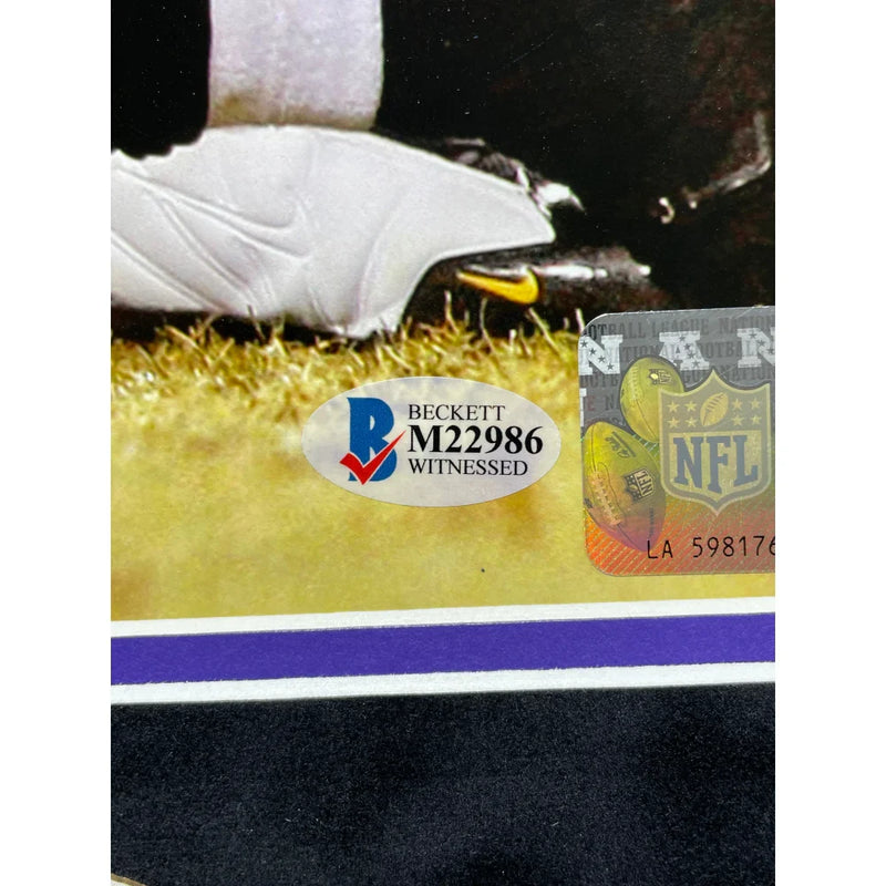 Ray Lewis Autographed Baltimore Ravens 16x20 Photo Framed BAS Signed Vs Big Ben