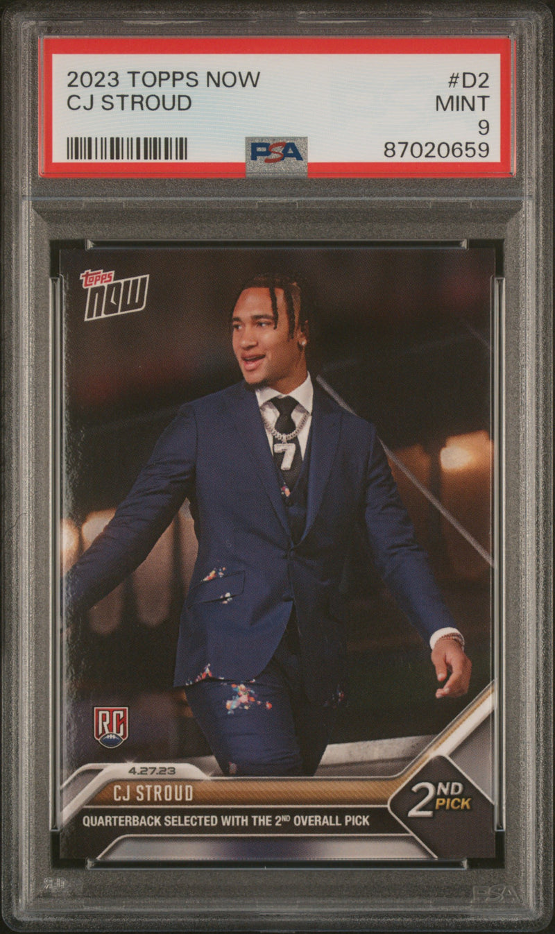 PSA 9 C.J. Stroud 2023 Topps Now #D2 Draft Night Rookie Card Houston Texans