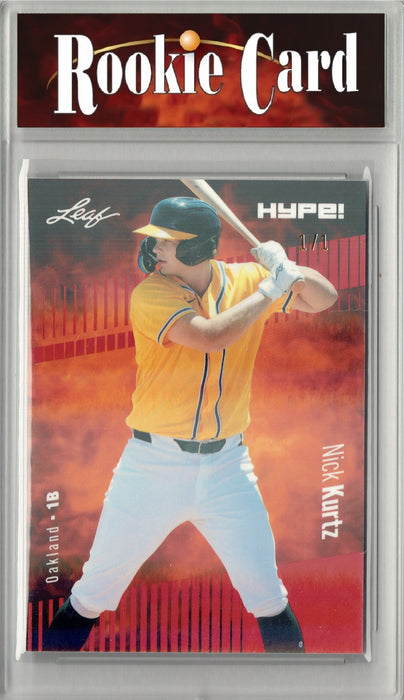 Certified Mint+ Nick Kurtz 2024 Leaf HYPE! #149 Red Shimmer 1 of 1 Rookie Card Oakland Athletics