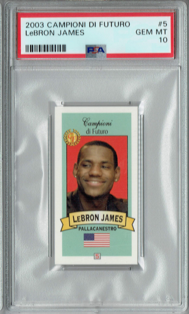 PSA 10 GEM-MT Lebron James 2003 Campioni Di Futuro #5 Rookie Card Red Back
