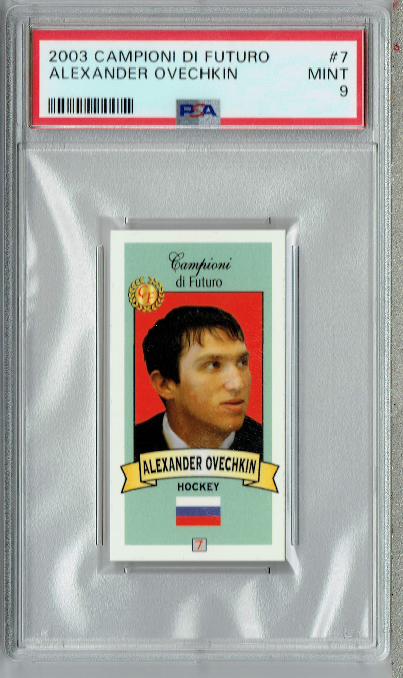 PSA 9 MINT Alexander Ovechkin 2003 Campioni Di Futuro #7 Rookie Card Red Back