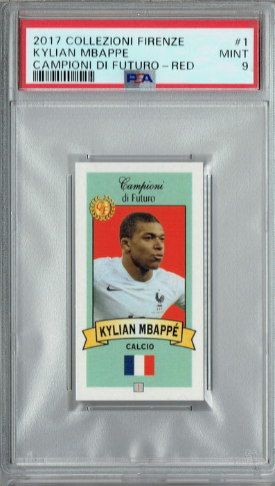 PSA 9 MINT Kylian Mbappe 2017 Campioni Di Futuro #1 Rookie Card Red Back
