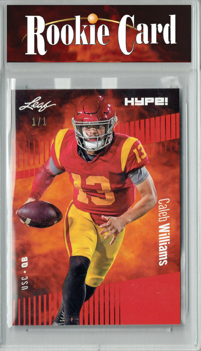 Certified Mint+ Caleb Williams 2023 Leaf HYPE! #107 Red Blank Back #1/1 Rookie Card