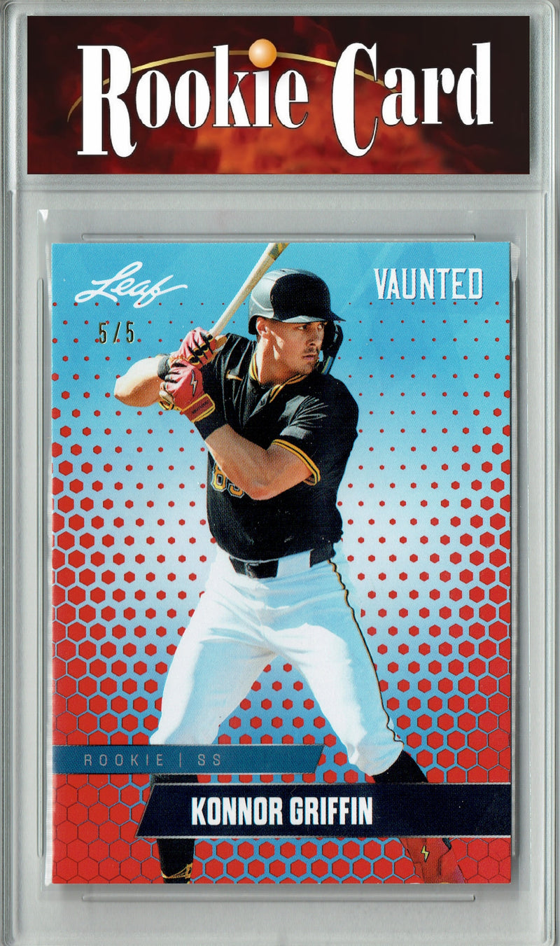 Certified Mint+ Konnor Griffin 2024 Leaf Vaunted #V-23 Red SP 5 Made Rookie Card Pittsburgh Pirates