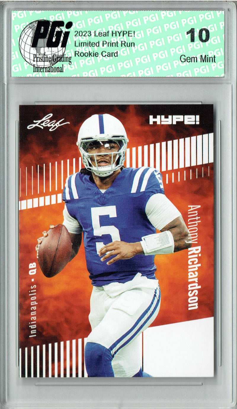 Anthony Richardson Rookie Card Indianapolis PGI 10 Gem Mint Football Trading Card 2023 Leaf HYPE! #100 Only 5000 Made!