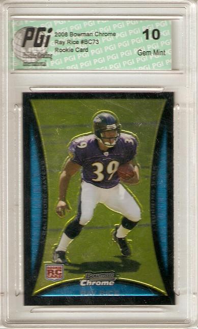 Ray Rice 2008 Bowman Chrome #BC73 Ravens Rookie Card PGI 10