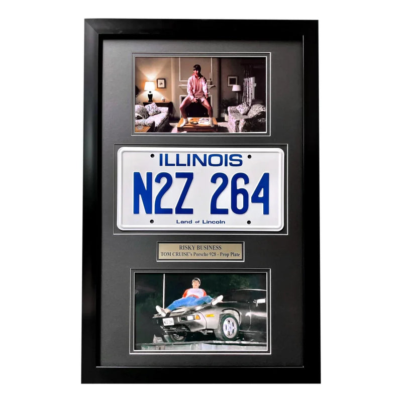 "Risky Business" Tom Cruise's 1979 Porsche 928 Movie Car License Plate Framed Memorabilia