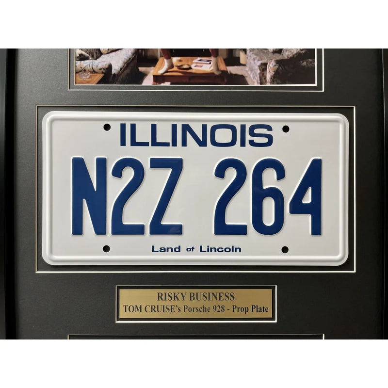 "Risky Business" Tom Cruise's 1979 Porsche 928 Movie Car License Plate Framed Memorabilia