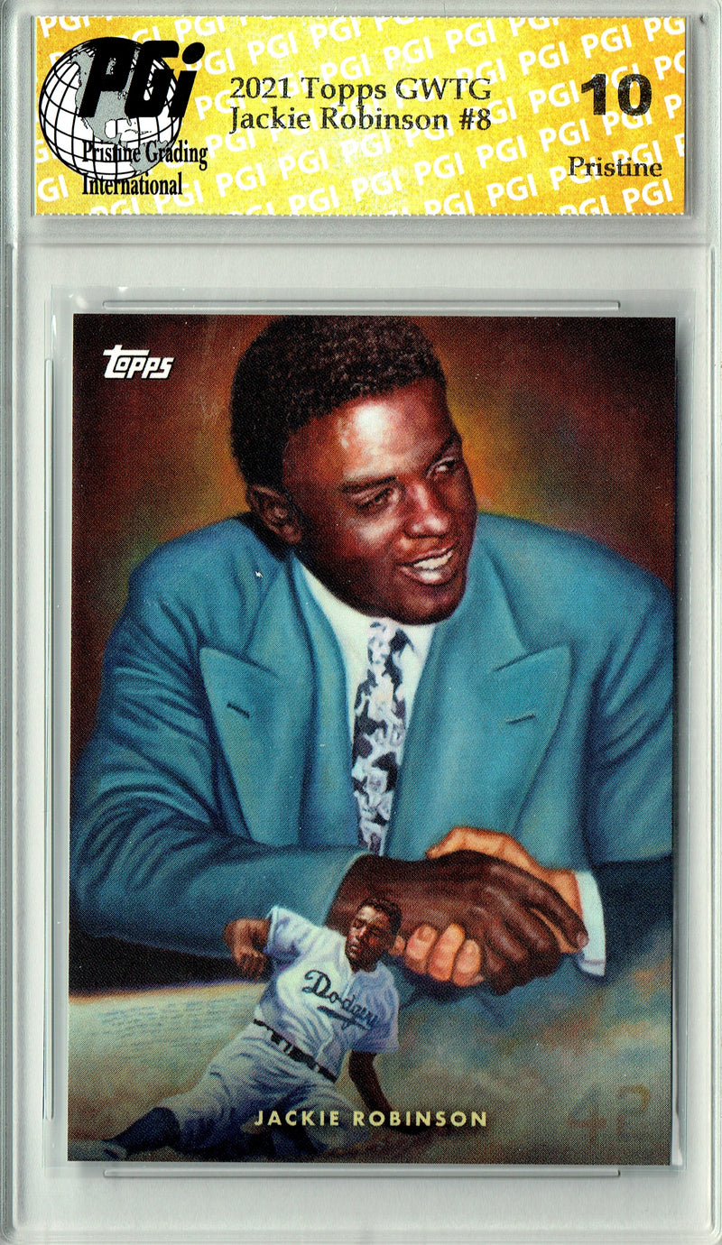 Jackie Robinson 2021 Topps GWIG #8 PRISTINE Rare Trading Card PGI 10