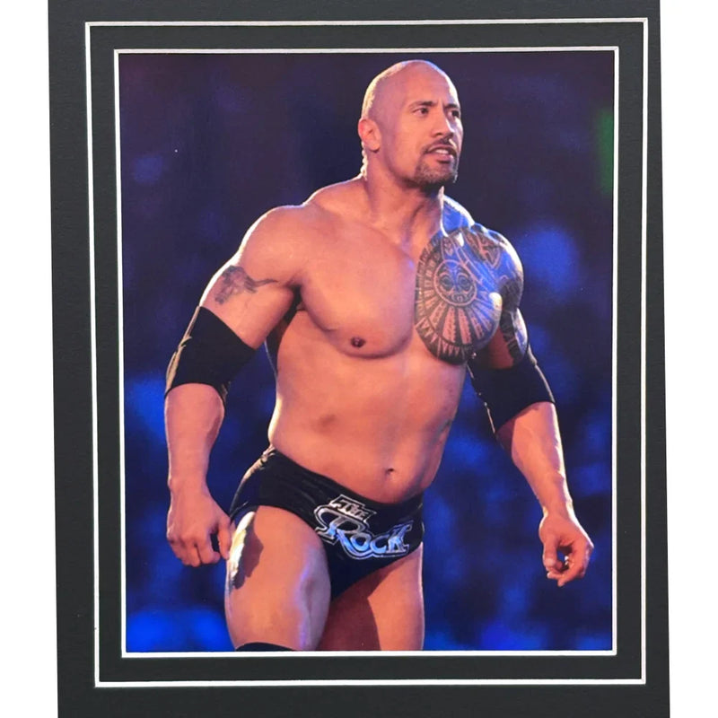 The Rock Autographed Encapsulated Cut Authentic Framed PSA  WWE Dwayne Johnson