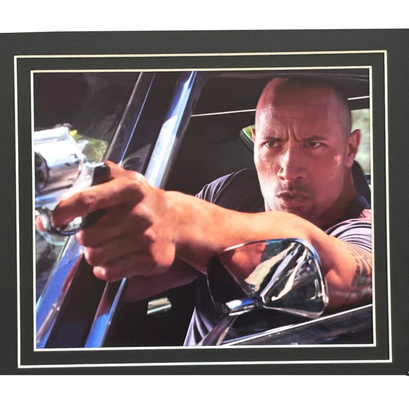 The Rock Autographed Encapsulated Cut Authentic Framed PSA  WWE Dwayne Johnson