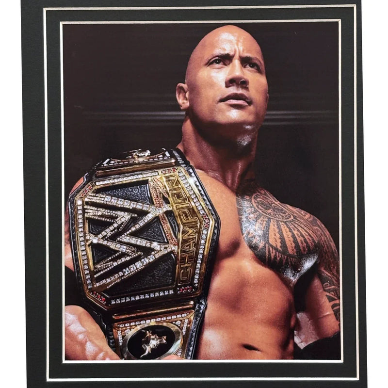 The Rock Autographed Encapsulated Cut Authentic Framed PSA  WWE Dwayne Johnson