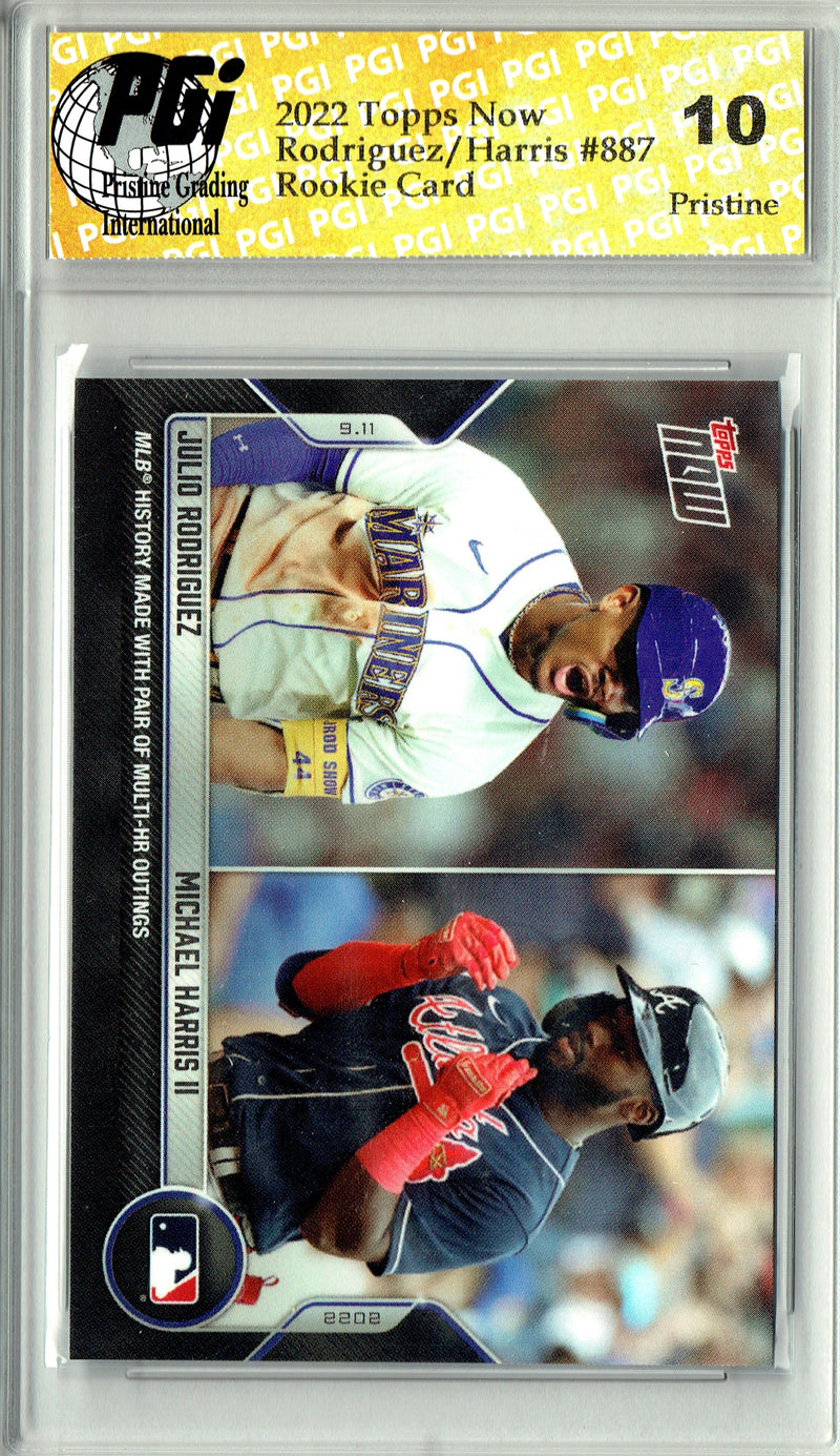 Julio Rodriguez Michael Harris 2022 Topps Now #887 PRISTINE Rookie Card PGI 10